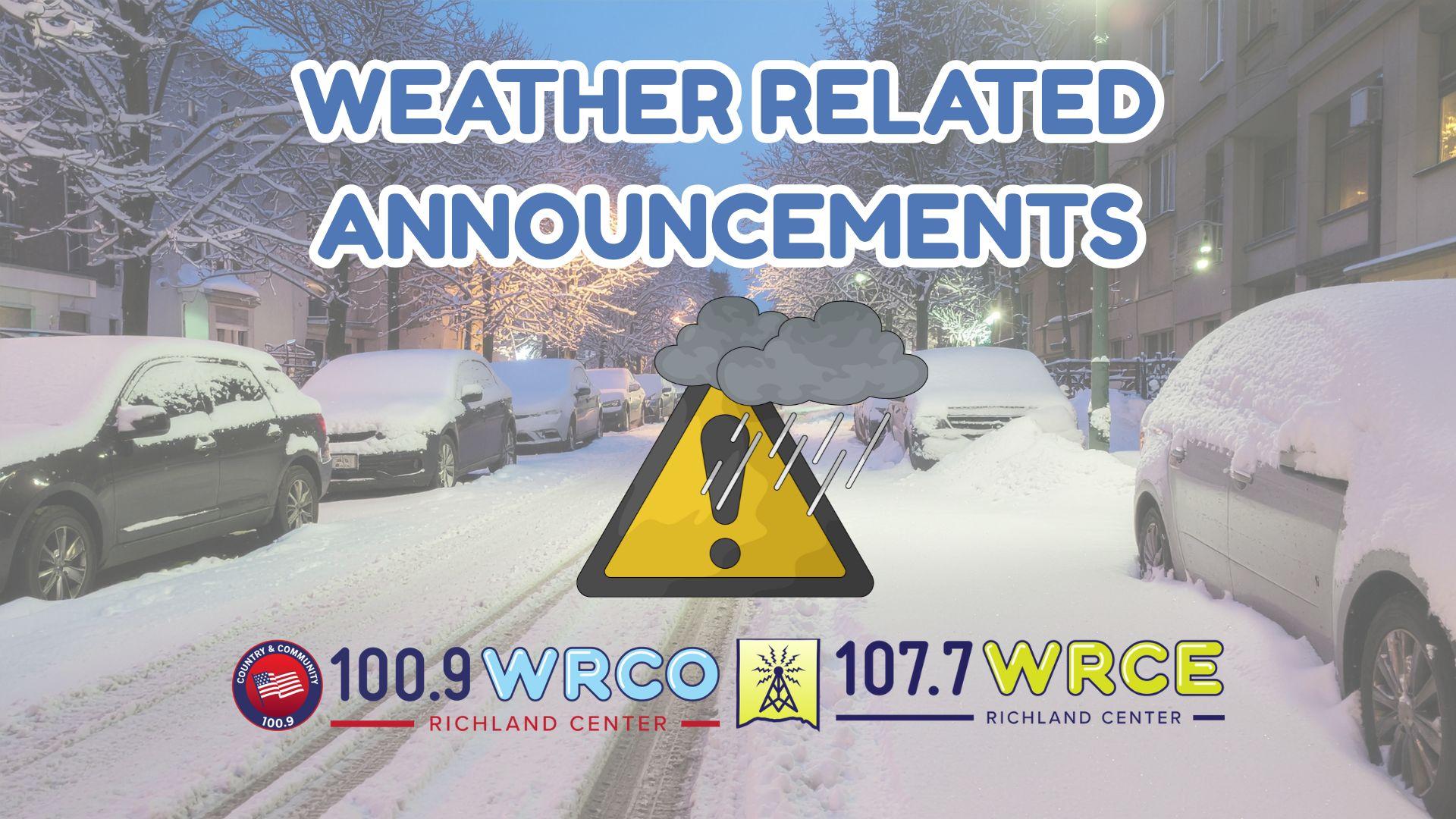Weather related announcements for Southwest Wisconsin